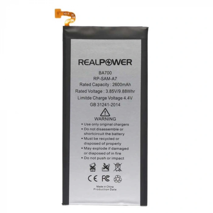 RealPower Samsung Uyumlu Galaxy A7 A700 Batarya 2600mAh Li-Polymer Uzun Ömürlü Pil