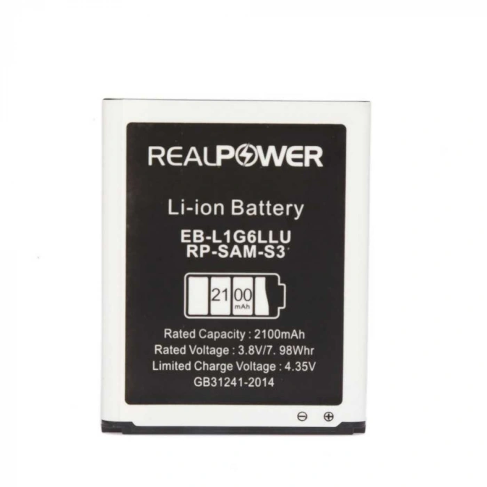 RealPower Samsung Uyumlu Galaxy S3 I9300 Batarya 2100mAh Li-Polymer Uzun Ömürlü Pil