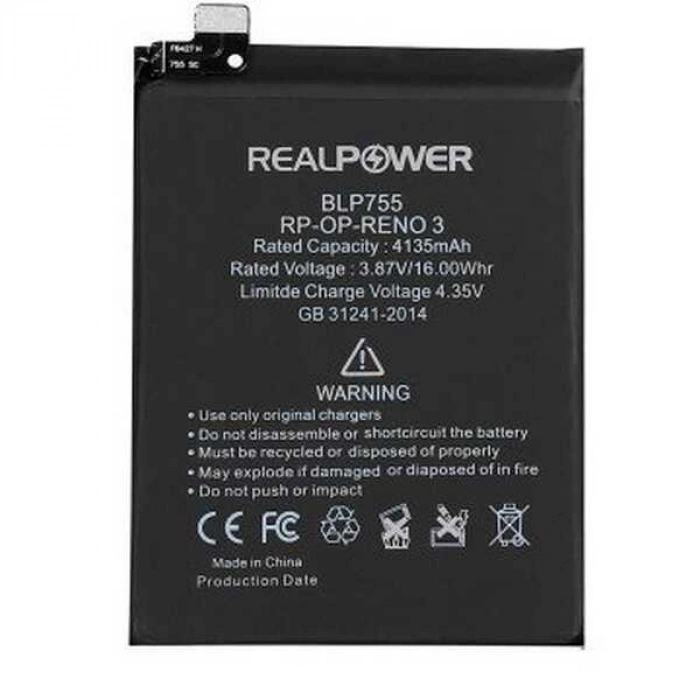 RealPower Oppo Uyumlu Reno 3 Pro Batarya 4135mAh Li-Polymer Uzun Ömürlü Pil