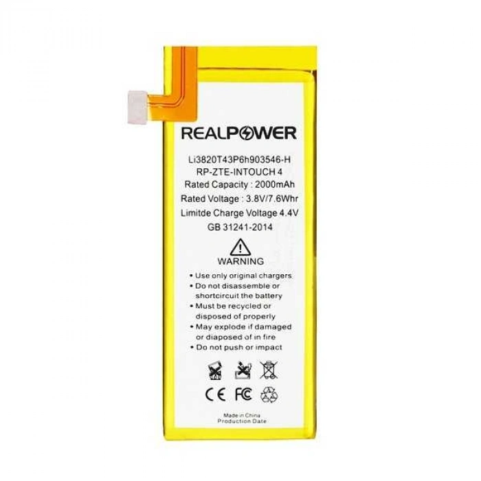 RealPower Avea Uyumlu Intouch 4 Batarya 2000mAh Li-Polymer Uzun Ömürlü Pil