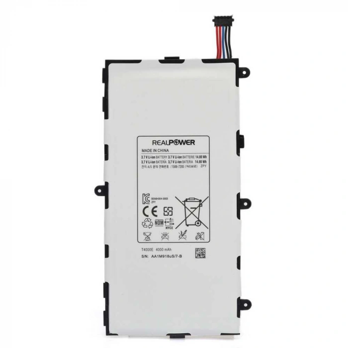 RealPower Samsung Uyumlu Galaxy Tab 3 P3200 T210 Batarya 4000mAh Li-Polymer Uzun Ömürlü Pil