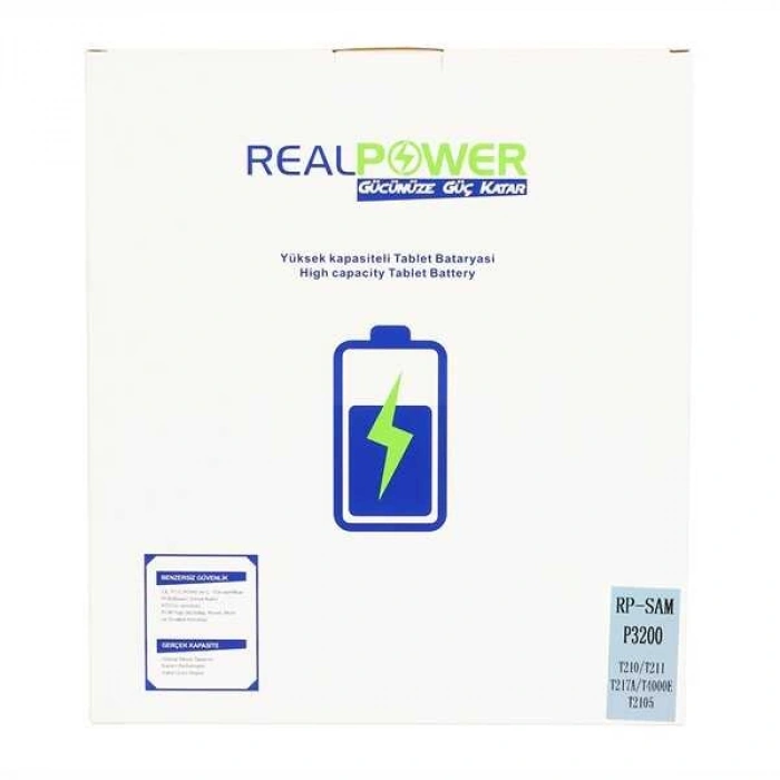 RealPower Samsung Uyumlu Galaxy Tab 3 P3210 T211 Batarya 4000mAh Li-Polymer Uzun Ömürlü Pil