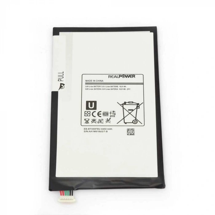 RealPower Samsung Uyumlu Galaxy Tab 4 T330 T331 T335 Batarya 4450mAh Li-Polymer Uzun Ömürlü Pil