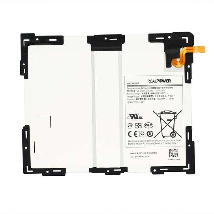 RealPower Samsung Uyumlu Galaxy Tab A 10.5 2019 T590 Batarya 7300mAh Li-Polymer Uzun Ömürlü Pil