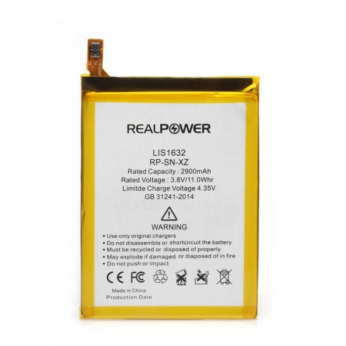 RealPower Sony Uyumlu Xperia XZ Batarya 2900mAh Li-Polymer Uzun Ömürlü Pil