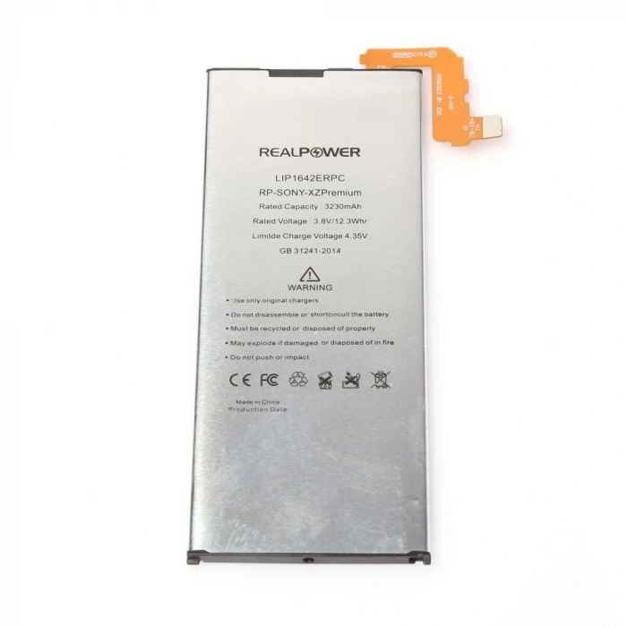 RealPower Sony Uyumlu Xperia XZ Premium Batarya 3230mAh Li-Polymer Uzun Ömürlü Pil