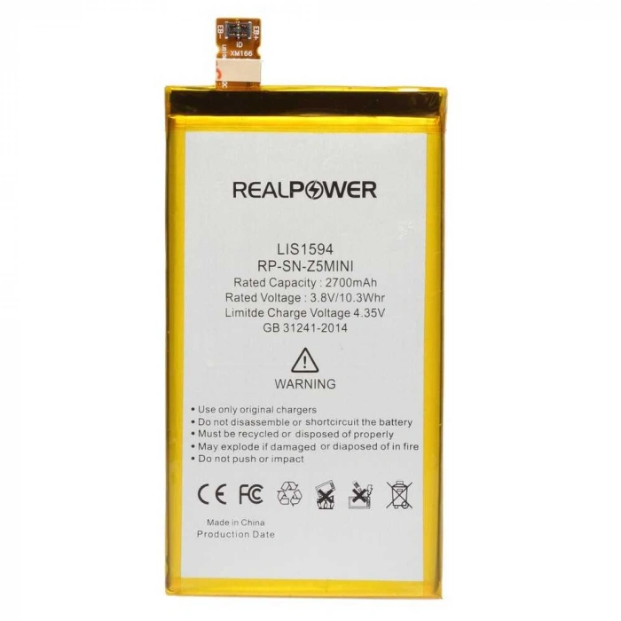 RealPower Sony Uyumlu Xperia Z5 Mini Batarya 2700mAh Li-Polymer Uzun Ömürlü Pil