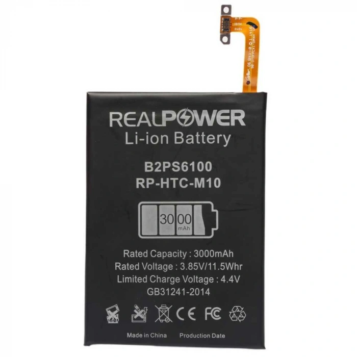 RealPower Htc Uyumlu One M10 Batarya 3000mAh Li-Polymer Uzun Ömürlü Pil