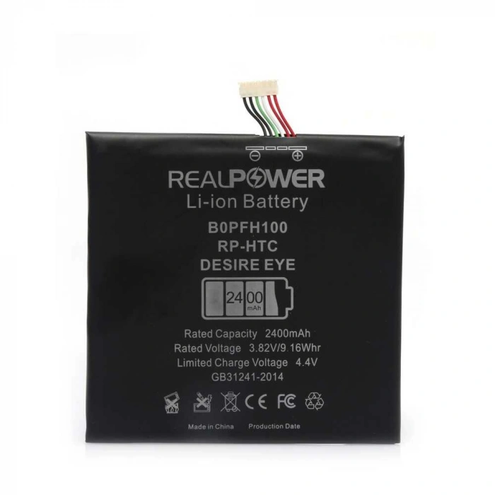 RealPower Htc Uyumlu M910 Desire Eye Batarya 2400mAh Li-Polymer Uzun Ömürlü Pil