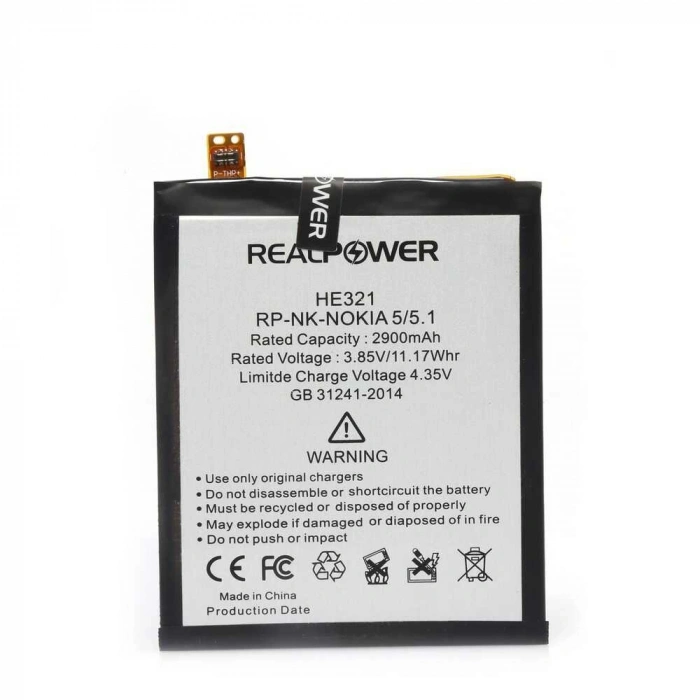 RealPower Nokia Uyumlu 5 Batarya 2900mAh Li-Polymer Uzun Ömürlü Pil