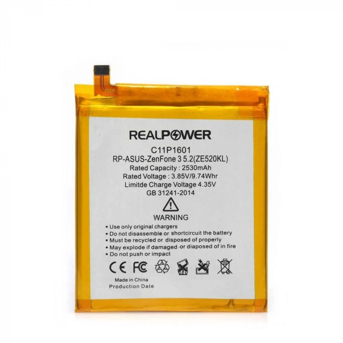 RealPower Asus Uyumlu Zenfone 3 Batarya [mAh] Li-Polymer Uzun Ömürlü Pil