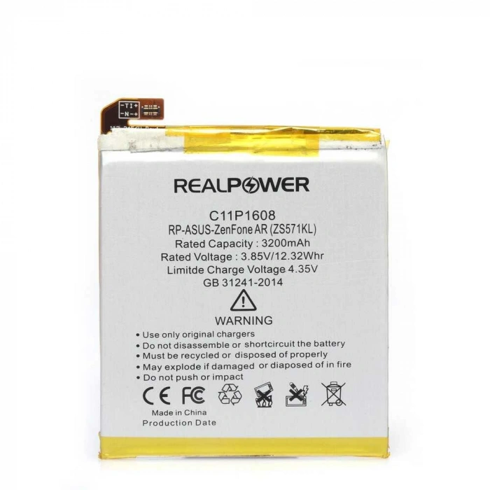 RealPower Asus Uyumlu Zenfone AR Batarya [mAh] Li-Polymer Uzun Ömürlü Pil