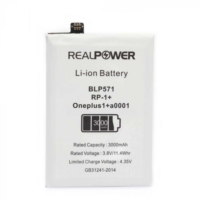 RealPower OnePlus Uyumlu 1 Batarya 3000mAh Li-Polymer Uzun Ömürlü Pil