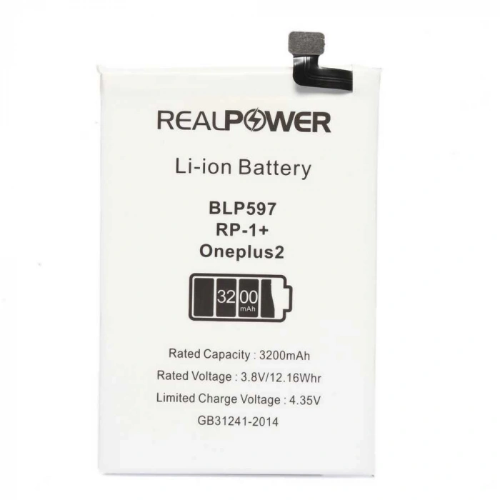 RealPower OnePlus Uyumlu 2 Batarya 3200mAh Li-Polymer Uzun Ömürlü Pil