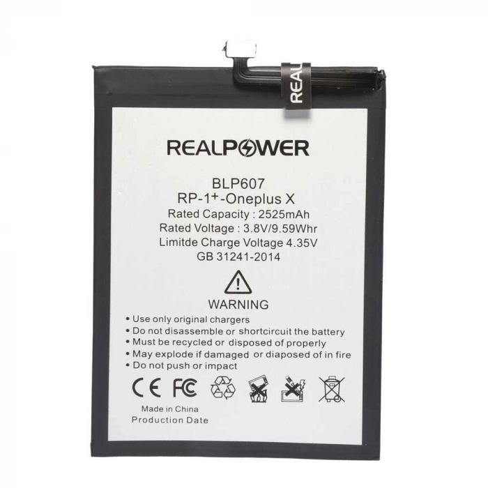 RealPower OnePlus Uyumlu X Batarya 2525mAh Li-Polymer Uzun Ömürlü Pil