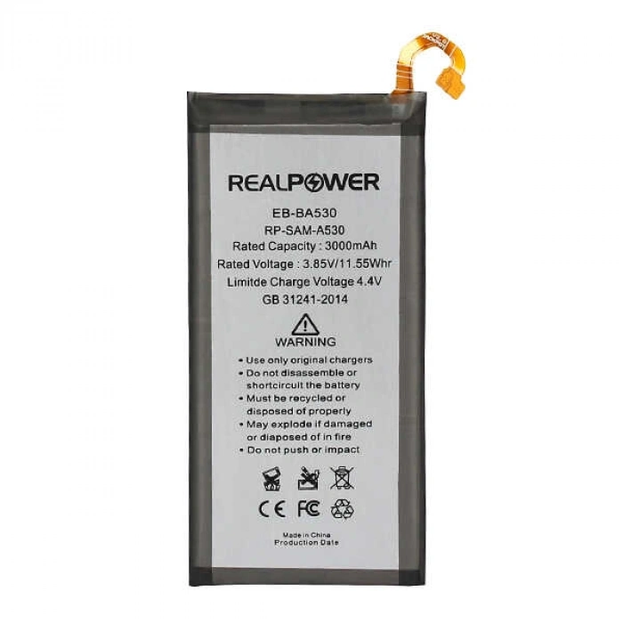 RealPower Samsung Uyumlu Galaxy A8 2018 A530 Batarya Li-Polymer Uzun Ömürlü Pil