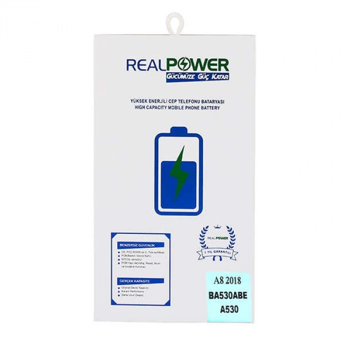 RealPower Samsung Uyumlu Galaxy A8 2018 A530 Batarya Li-Polymer Uzun Ömürlü Pil