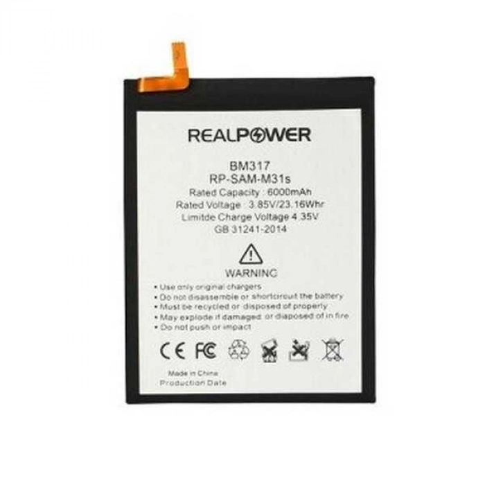 RealPower Samsung Uyumlu Galaxy M21s M217 Batarya 6000mAh Li-Polymer Uzun Ömürlü Pil