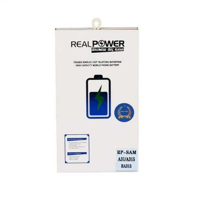 RealPower Samsung Uyumlu Galaxy A31 A315 Batarya 5000mAh Li-Polymer Uzun Ömürlü Pil