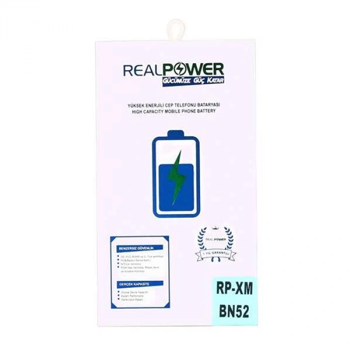 RealPower Xiaomi Uyumlu Redmi 9a Batarya 5020mAh Li-Polymer Uzun Ömürlü Pil