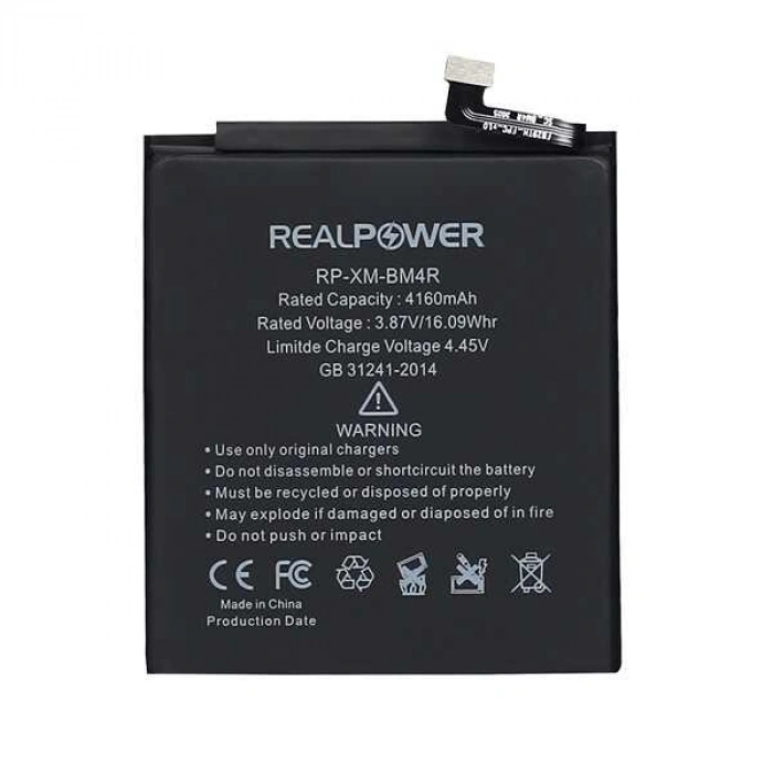 RealPower Xiaomi Uyumlu Mi 10 Lite Batarya 4160mAh Li-Polymer Uzun Ömürlü Pil