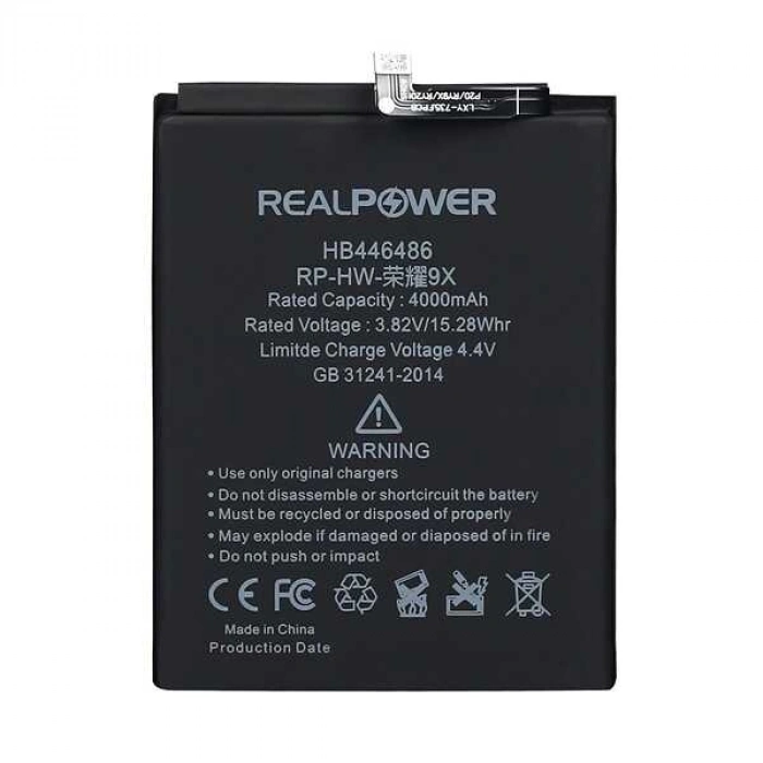 RealPower Huawei Uyumlu Y9 Prime 2019 Batarya 4000mAh Li-Polymer Uzun Ömürlü Pil