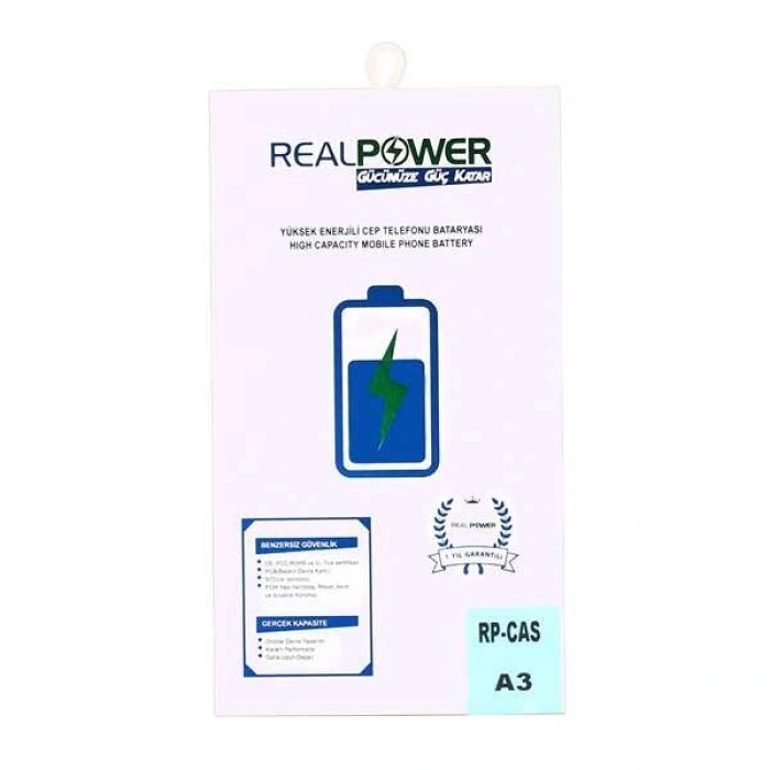 RealPower Casper Uyumlu Via A3 Batarya 3500mAh Li-Polymer Uzun Ömürlü Pil