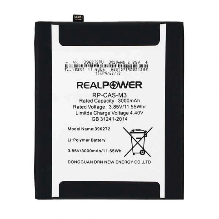 RealPower Casper Uyumlu Via M3 Batarya 3000mAh Li-Polymer Uzun Ömürlü Pil