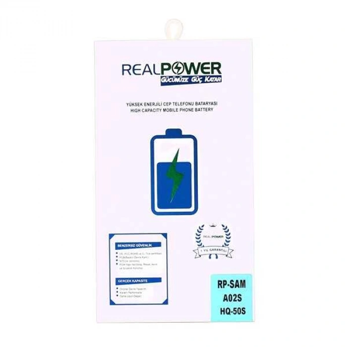 RealPower Samsung Uyumlu Galaxy A02s Batarya 5000mAh Li-Polymer Uzun Ömürlü Pil
