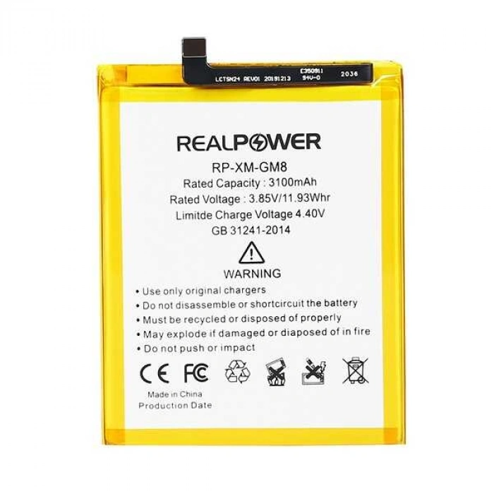RealPower General Mobile Uyumlu Discovery GM8 Batarya 3100mAh Li-Polymer Uzun Ömürlü Pil