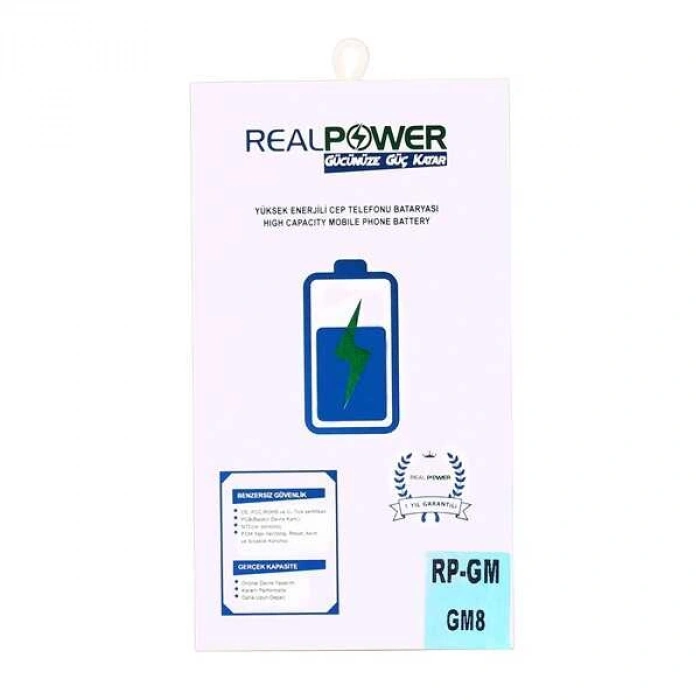 RealPower General Mobile Uyumlu Discovery GM8 Batarya 3100mAh Li-Polymer Uzun Ömürlü Pil