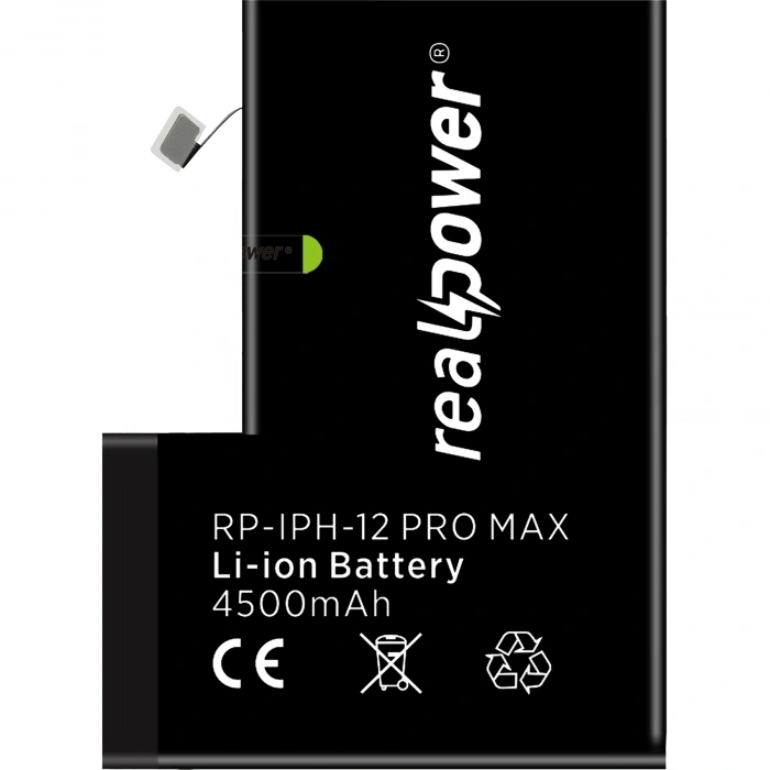 RealPower Apple Uyumlu iPhone 12 Pro Max Batarya 4500mAh Yüksek Kapasiteli Güçlendirilmiş Pil