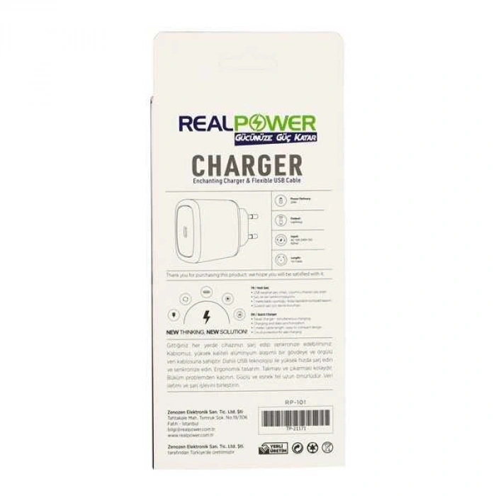 Realpower Apple iPhone 20 W Usb-c Güç Adaptörü Şarj Cihazı Ve Kablo Seti OLD