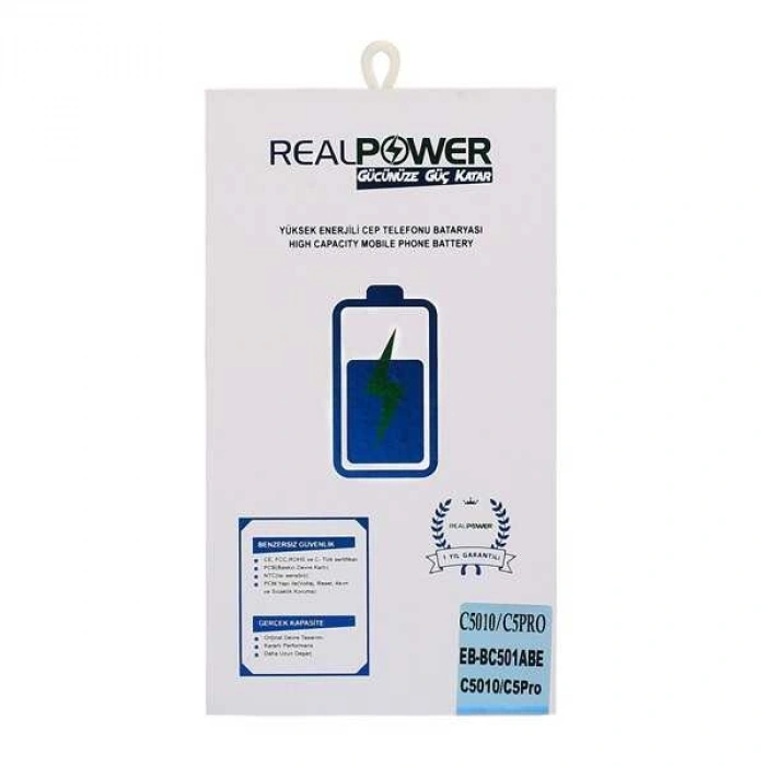 RealPower Samsung Uyumlu Galaxy C5 Pro C5010 Batarya 2600mAh Li-Polymer Uzun Ömürlü Pil