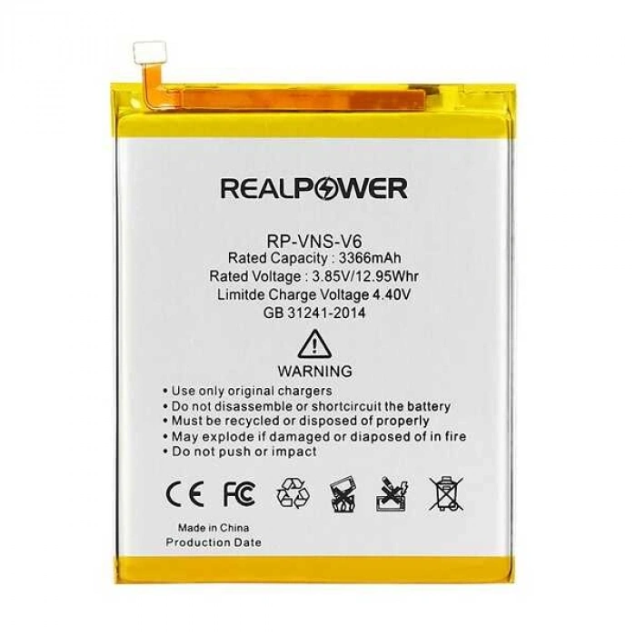 RealPower Vestel Uyumlu Venüs V6 Batarya 3366mAh Li-Polymer Uzun Ömürlü Pil