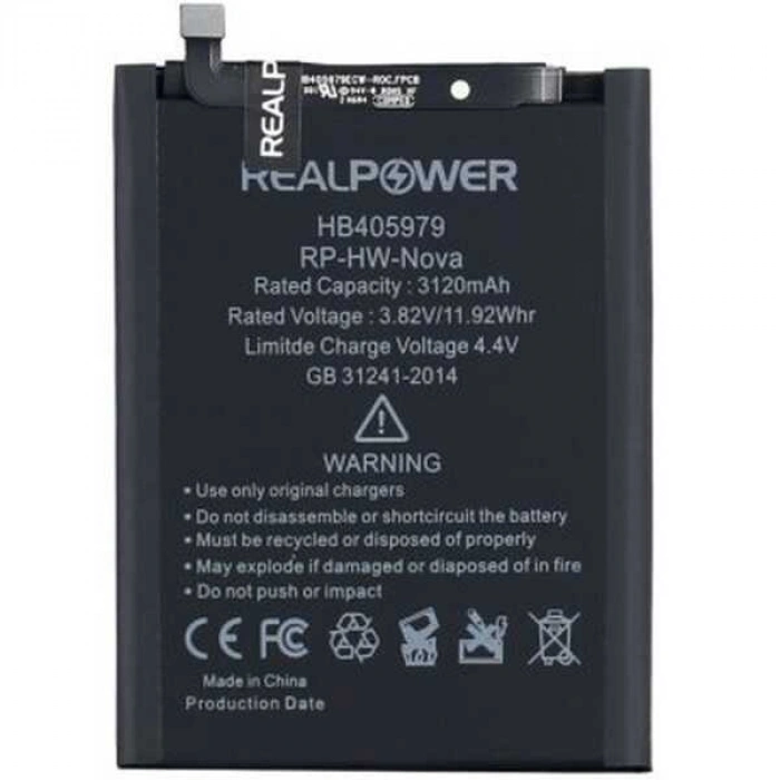 RealPower Huawei Uyumlu Y6 2019 Batarya 3120mAh Li-Polymer Uzun Ömürlü Pil