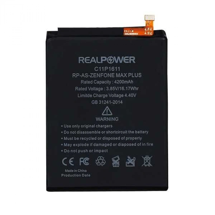 RealPower Asus Uyumlu Zenfone Max Plus M1 Batarya Li-Polymer Uzun Ömürlü Pil