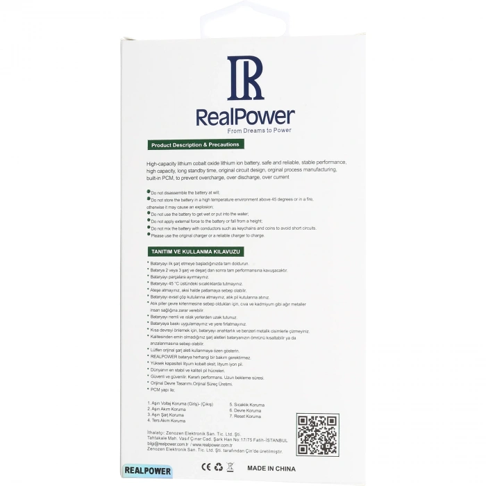 RealPower Samsung Uyumlu Galaxy S23 S912 Batarya Li-Polymer Uzun Ömürlü Pil