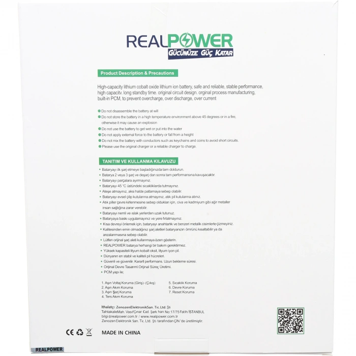 RealPower Samsung Uyumlu Galaxy Tab A9 8.7 İnç X110 Batarya 5100mAh Li-Polymer Uzun Ömürlü Pil