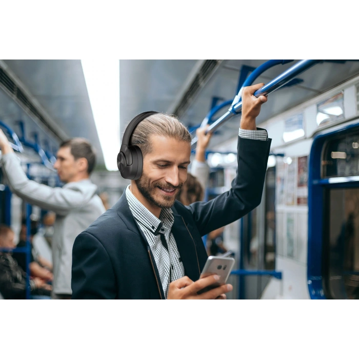 Realpower RealBuds Max Bluetooth Kulaküstü Kulaklık Siyah ANC + ENC Gürültü Önleyici Dokunmatik Kontrol HD Mikrofonlu Type-C Hızlı Şarjlı RP-RBM