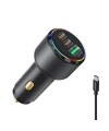 Realpower 125W USB-C1/C2/A 3 Çıkışlı PD Hızlı Araç Şarj Adaptörü ve USB-C to USB-C Kablo Seti RP-CC125W