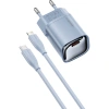 Realpower 20W GaN USB-C PD Hızlı Şarj Adaptörü Şarj Aleti ve USB-C to Lightning Hızlı Şarj Kablo Seti Mavi TCS20WBL