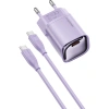 Realpower 30W GaN USB-C PD Hızlı Şarj Adaptörü Şarj Aleti ve USB-C to Lightning Hızlı Şarj Kablo Seti Mor TCS30WPU