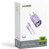 Realpower 30W GaN USB-C PD Hızlı Şarj Adaptörü Şarj Aleti ve USB-C to Lightning Hızlı Şarj Kablo Seti Mor TCS30WPU
