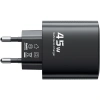 Realpower 45W GaN 3 Çıkışlı USB-C1/C2/A PD Hızlı Şarj Adaptörü Şarj Aleti ve 60W USB-C to USB-C Kablo Seti Siyah TCS45WBK