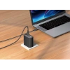 Realpower 67W GaN 3 Çıkışlı USB-C1/C2/A Dijital Göstergeli PD Hızlı Şarj Adaptörü Şarj Aleti ve 100W USB-C to USB-C Kablo Seti Siyah TCS67WBK