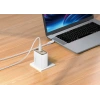 Realpower 67W GaN 3 Çıkışlı USB-C1/C2/A Dijital Göstergeli PD Hızlı Şarj Adaptörü Şarj Aleti ve 100W USB-C to USB-C Kablo Seti Beyaz TCS67WWH