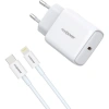 Realpower PPS 25W USB-C PD Hızlı Şarj Adaptörü Şarj Aleti ve USB-C to Lightning Hızlı Şarj Kablo Seti Beyaz TCS25WWH2