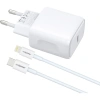 Realpower PPS 25W USB-C PD Hızlı Şarj Adaptörü Şarj Aleti ve USB-C to Lightning Hızlı Şarj Kablo Seti Beyaz TCS25WWH2