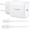 Realpower PPS 25W USB-C PD Hızlı Şarj Adaptörü Şarj Aleti ve USB-C to Lightning Hızlı Şarj Kablo Seti Beyaz TCS25WWH2